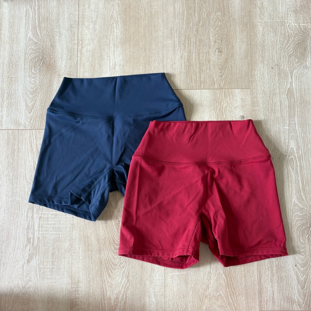 Women's High-Waisted Spandex - Red and Blue